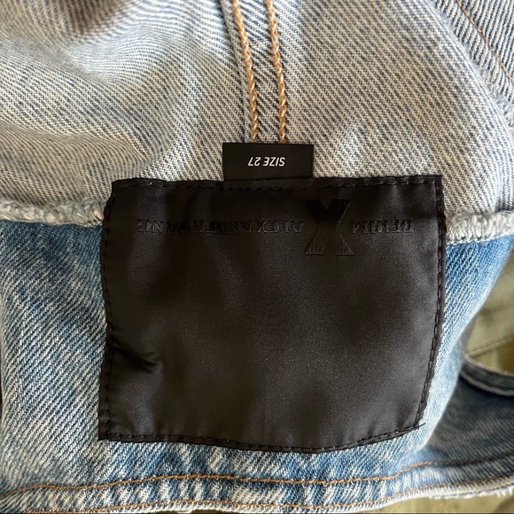 ALEXANDER WANG sz 27 Hybrid Overalls Jump Mix Denim Jumpsuit Green - Picture 4 of 8